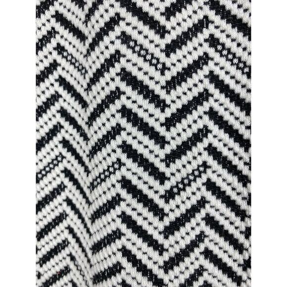 Chico's Women's 0 Black White Chevron Striped 3/4 Sleeve Duster Jacket - Picture 8 of 9